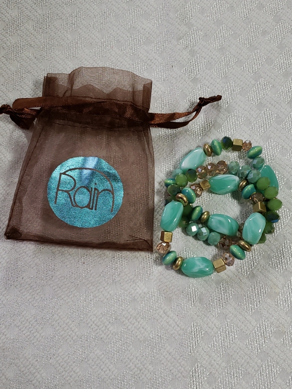 Rain Bracelets Stretch Turquoise Silver